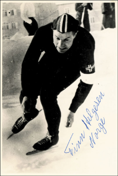Helgesen, Finn: Autograph Olympic iceskating 1948. Finn Helgesen