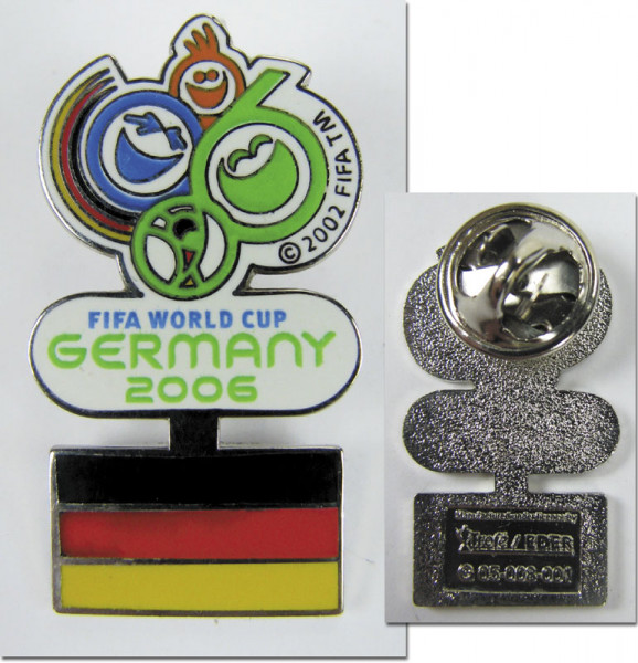 Logo WM 2006 mit deutscher Flagge, Anstecker - WM2006
