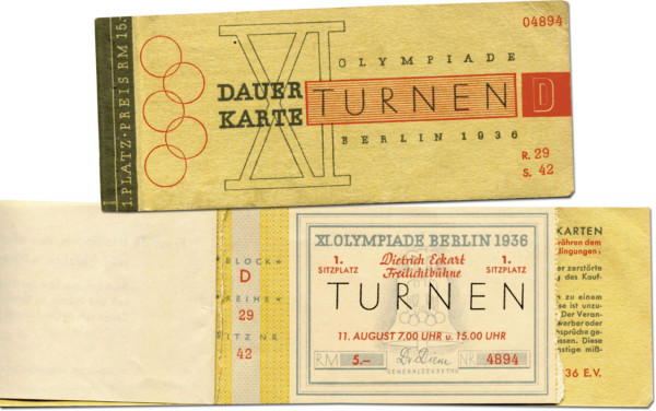 Dauerkarten Turnen OS 1936, Eintrittskarte OSS1936