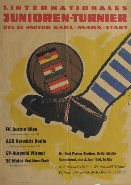 1. Internationales Junioren-Turnier 1960, Karl-Marx-Stadt - Plakat 1960