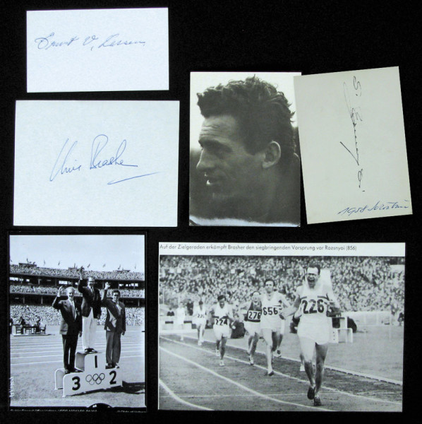 OSS 1956 3000 m Hindernis: Originalsignaturen 3000 m Medaillengewinner