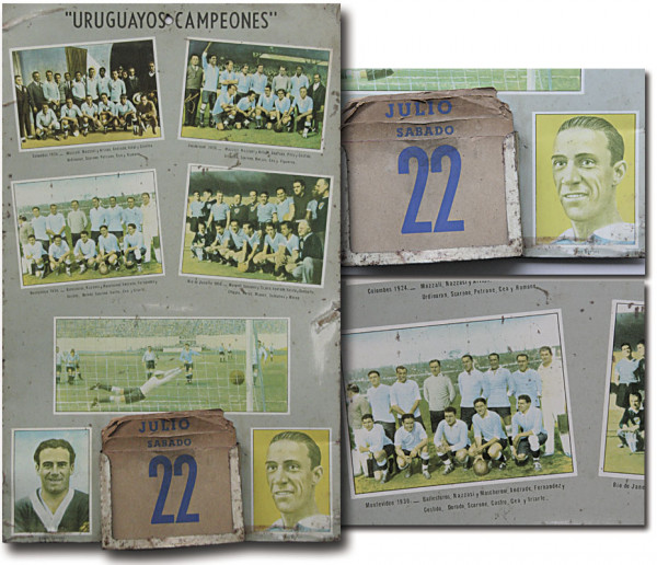 Metallplakat Kalender WM1950 Uruguay, Kalender WM1950