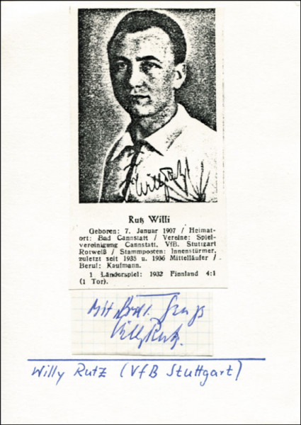 Rutz, Willi: 14-zeiliger Brief auf Karton (26.Jan 1969)