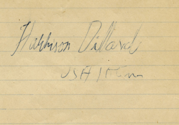 Dillard, Harrison: Blankobeleg mit Originalautogramm