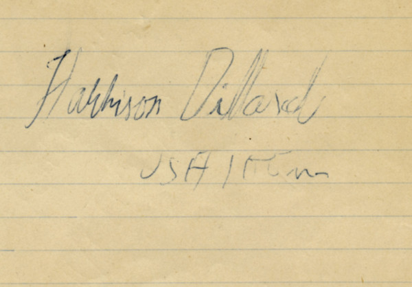 Dillard, Harrison: Blankobeleg mit Originalautogramm