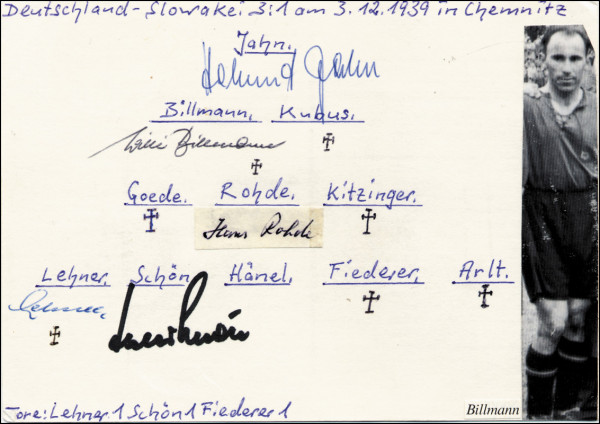 Nationalmannschaft 1939: Football Autographs German Internationals 1939