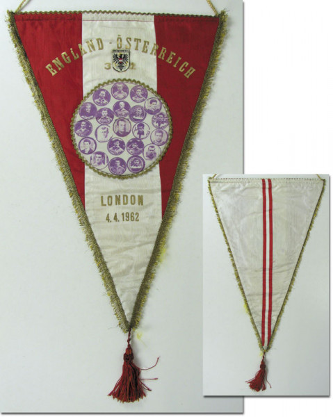 Football match pennant 1962 England v Austria