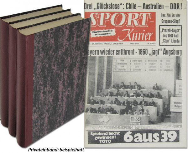Sport Kurier 1974 BW Baden-Württemberg: Nr.1-103/1044 komplett