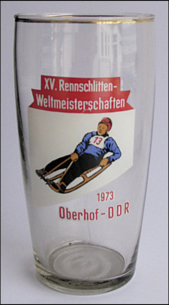 Glas XV.Rennschlitten-WM 1973, Glas Rennschlitten WM 73