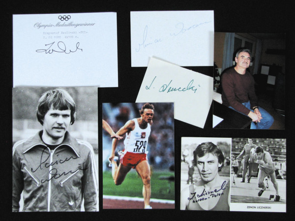 OS 1980 4x100 Staffel Polen: Originalsignaturen der 4x100 m Staffel 1980