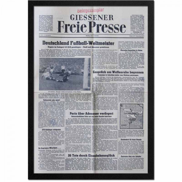 German Newspaper:„Gissener Freie Presse" 1954.