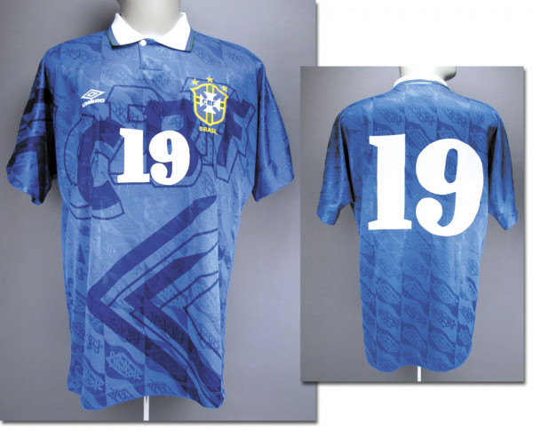 match worn football shirt Brazil 1993 away