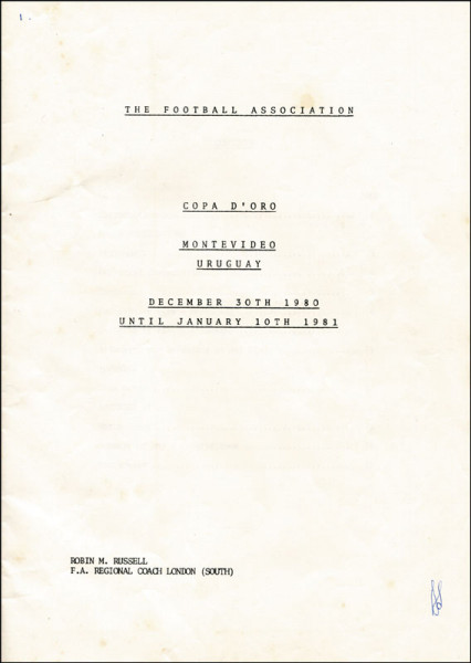 Official Report FA Copa d´Oro 1980