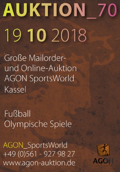 70. AGON Auktion: Auktions-Katalog: SportMemorabilia Live in Kassel