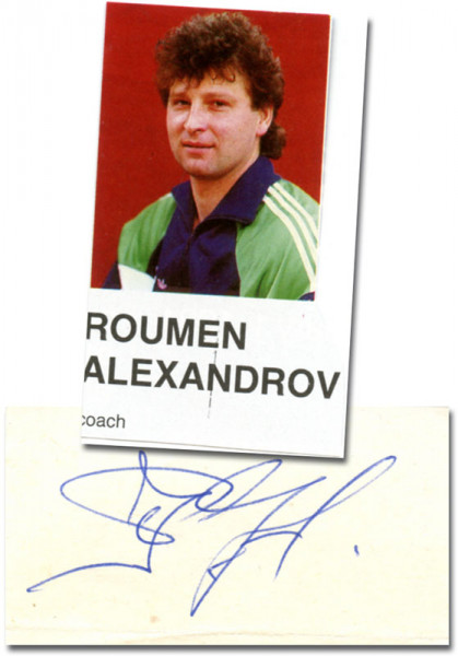 Alexandrov, Roumen: Blancobeleg mit Originalsignatur von Roumen Alexan