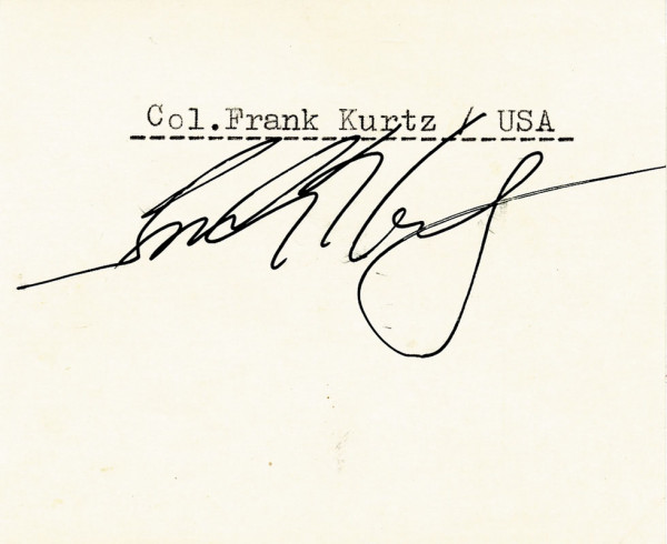 Kurtz, Frank: Autograph Olympia 1932 diving. Frank Kurtz (USA)