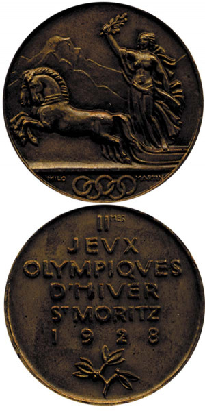 Olympic Games 1928. Participation medal St.Moritz