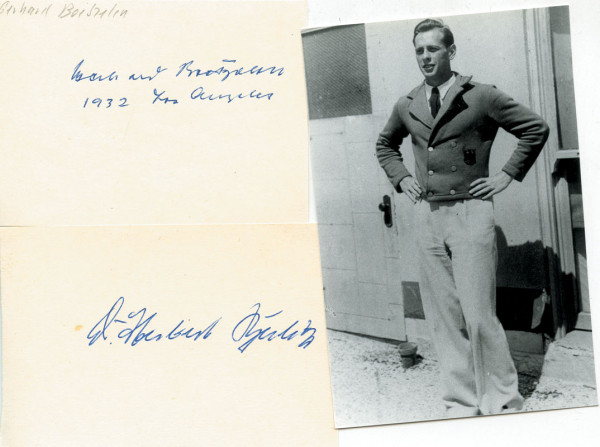 Buhtz, Boetzelen: Autograph Olympic Games 1932 rowing. Germany