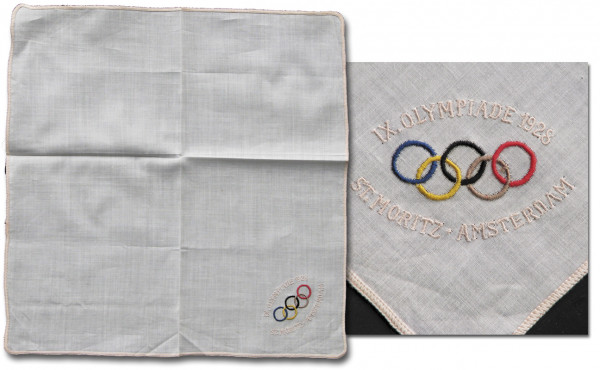 Olympic Games Amsterdam 1928 Embrodered Silk