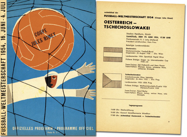 Fussball-Weltmeisterschaft 1954, 19.Juni 1954. Achtelfinale Österreich - Tschechoslowakei (4:0) in Z