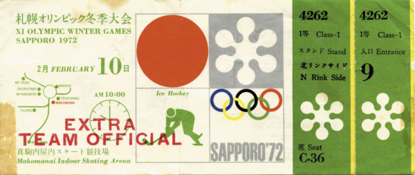 Olympic Games Sapporo 1972. Ticket Icehockey