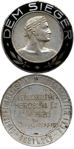 Winners Medal German Athletics Championship 1932.