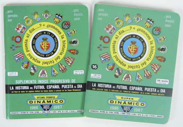 Dinamico 1986/1987 - La Historia del Futbol Espanol Puesta al Dia und Suplemento Indice Progresivo (