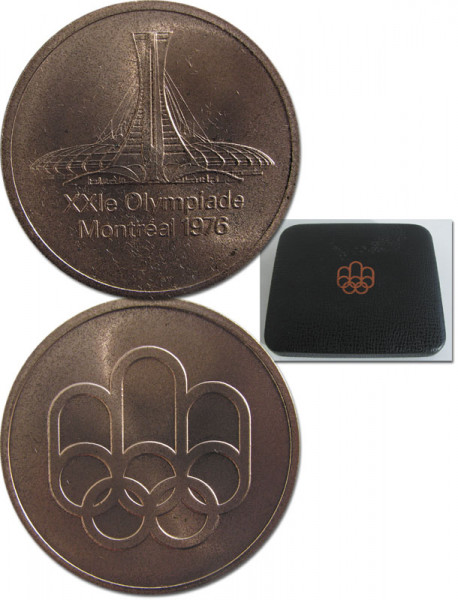 Montreal 1976, in Etui, Teilnehmermedaille OSS1976