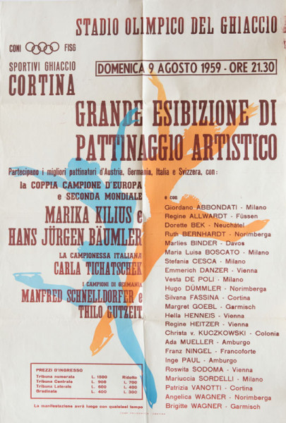 "Grande Esibizione di Pattinaggio Artistico. Corti, Plakat Eiskunstlaufen 1959