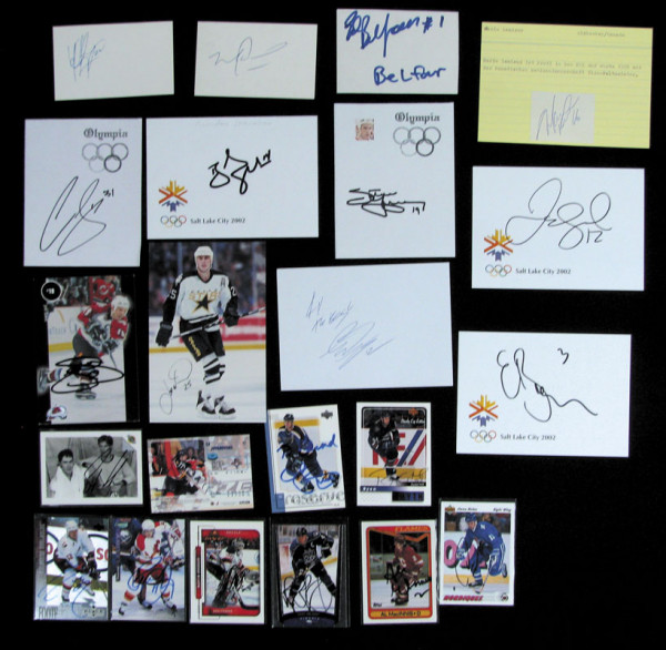 Eishockey OSW 2002 Kanada: 22 Belege mit Originalsignaturen