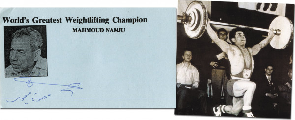 Namdjou, Mahmoud: Olympic Games 1952 Autograph Weightlifting Iran