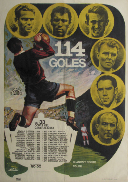 Football Movie Poster Spain Cup Finals, 1939-1971