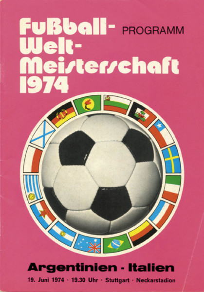 Programm Argentinien - Italien. 19.6.74 in Stuttgart.