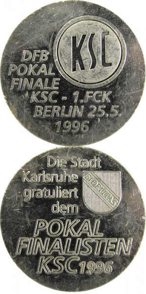 Ehrenmedaille der Stadt Karlsruhe 1996 DFB Pokal, Medaille DFB-Pokal 1996