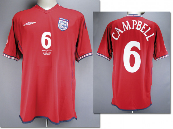 World Cup 2002 match worn football shirt England