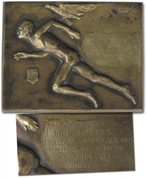 Fortuna Duesseldorf large Bronze Plaque 1929