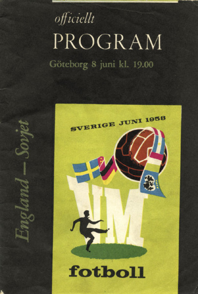 England - Sovjet, Göteborg 8.6.1958. Officiellt Program.