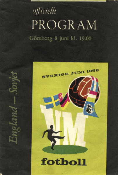 Programme World Cup 1958. England v USSR