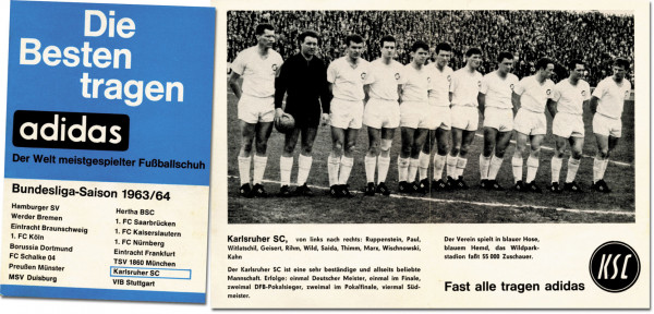 German Bundesliga 1963 Adidas broshure Karlsruhe