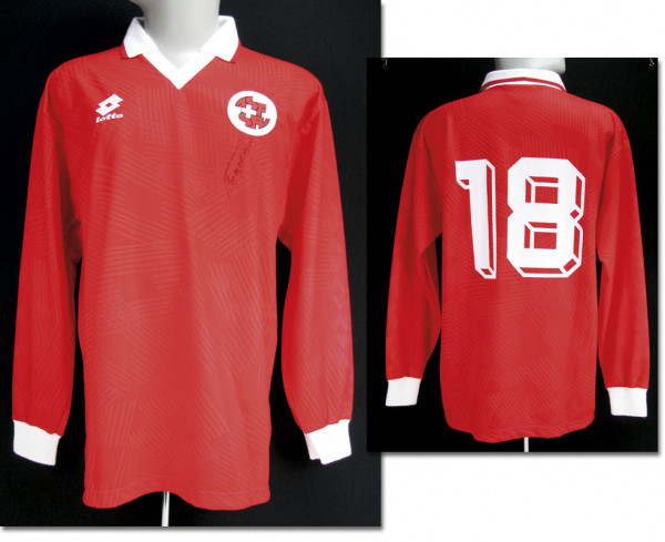match worn football shirt Switzerland 1995