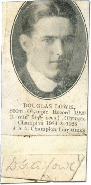 Lowe, Douglas A.: Olympic Games Autograph 1924+1928. Athletics