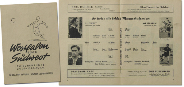 German Football Cup Programm 1949