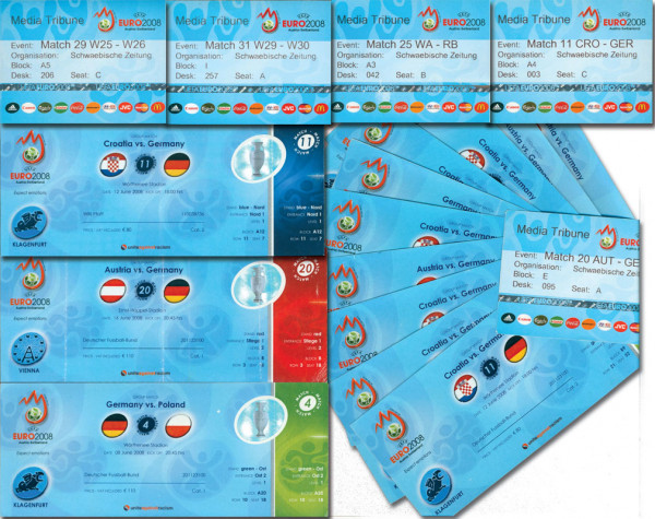 18x Tickets UEFA Euro 2008 Österreich/Schweiz. Mit, Eintrittskarte EM2008