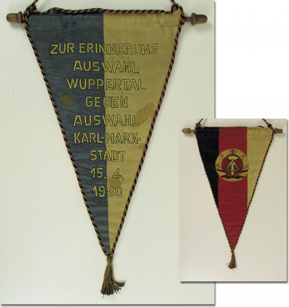 Original match pennant GDR Karl-Marx-Stadt 1960