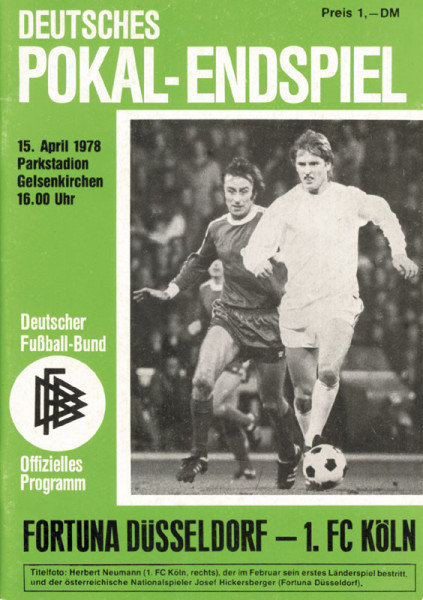 Programme Football 1978. German Cup Final