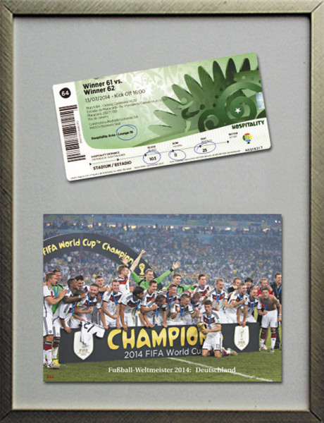 Finale Fußball WM 2014 im Rahmen, Eintrittskarte WM2014