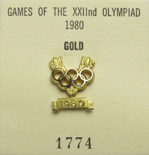 Olympic games 1980. IOC-Pin for Gold medal winner