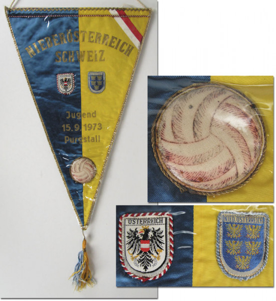 Football Match Pennant 1973 Austria v Switzerland