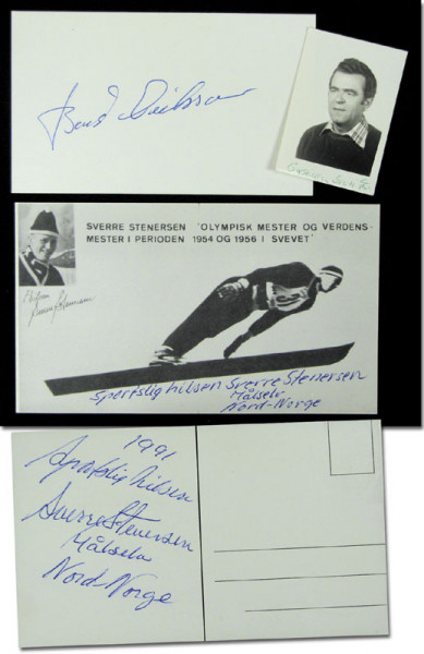 Nordische Kombination OSW1956 Japan: 2 Belege mit Originalsignaturen