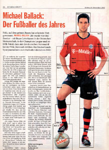 Michael Ballack. Lifesize poster from Kicker